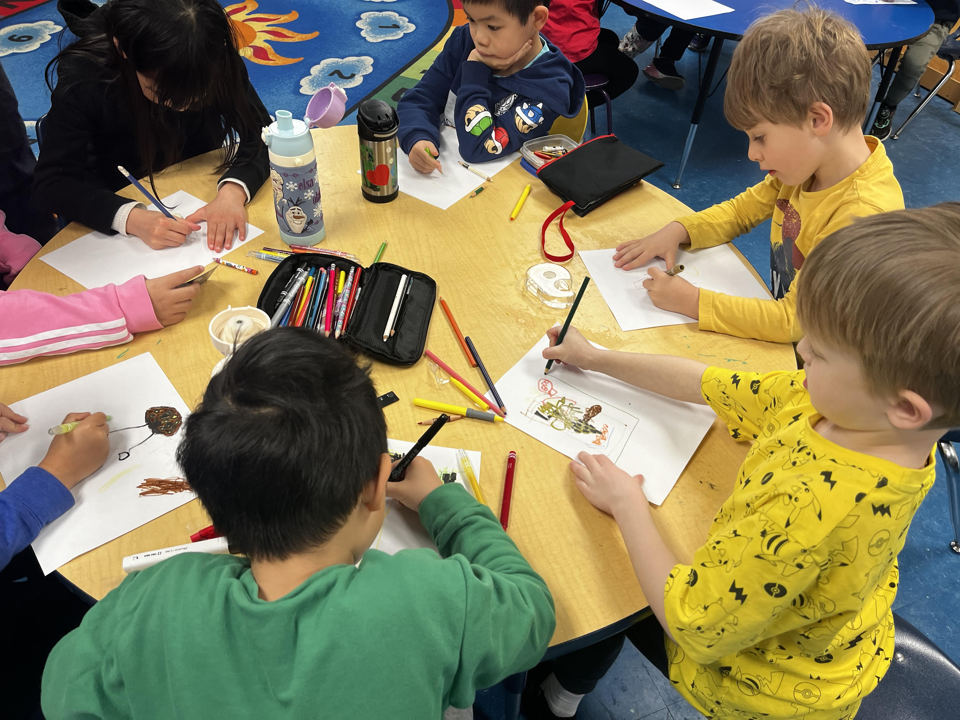 Students in a classroom activity